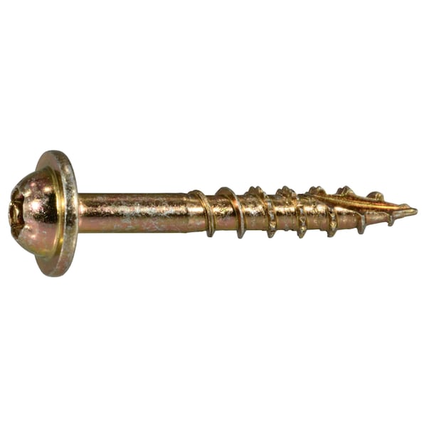 Saberdrive Wood Screw, #9, 1-1/4 in, Zinc Yellow Steel Flange Round Head Torx Drive, 814 PK 54103 - main